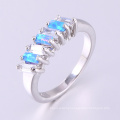 Latest design simple engagement jewelry gift blue opal party rings